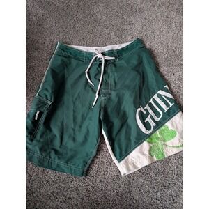 Guinness Official Merchandise Mens Green Shamrock Board Shorts Swim Trunks 32